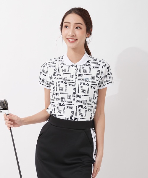 FILA GOLF（フィラゴルフ ）の「【FILA GOLF:フィラゴルフ】レディース 半袖ポロシャツ（ポロシャツ・レディース・ホワイト/ブラック/ライトピンク・SMALL/MEDIUM/LARGE）」の2枚目の写真