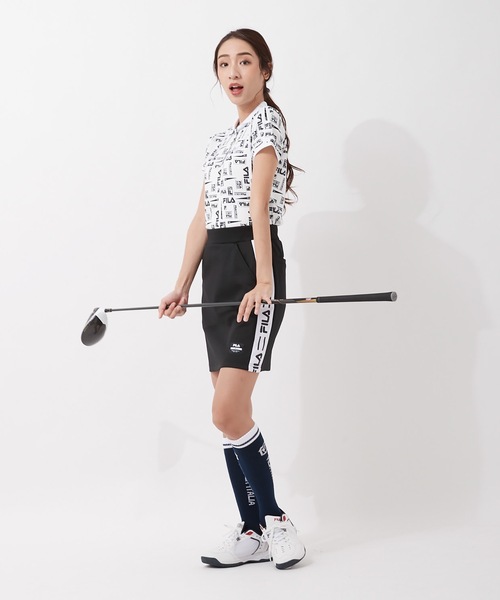 FILA GOLF（フィラゴルフ ）の「【FILA GOLF:フィラゴルフ】レディース 半袖ポロシャツ（ポロシャツ・レディース・ホワイト/ブラック/ライトピンク・SMALL/MEDIUM/LARGE）」の8枚目の写真