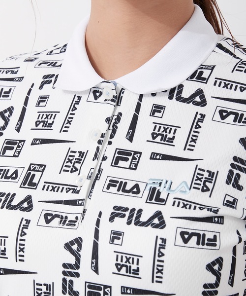 FILA GOLF（フィラゴルフ ）の「【FILA GOLF:フィラゴルフ】レディース 半袖ポロシャツ（ポロシャツ・レディース・ホワイト/ブラック/ライトピンク・SMALL/MEDIUM/LARGE）」の9枚目の写真