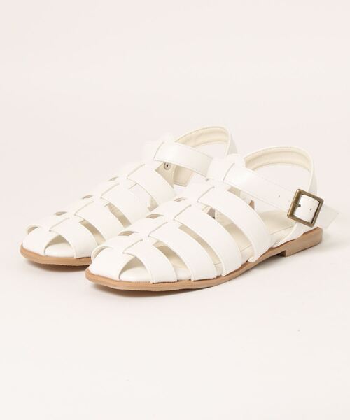 ehka sopo（エヘカソポ）の「フィッシュボーンサンダル（サンダル・レディース・グレー/オフホワイト/ブラック・MEDIUM/LARGE）」の7枚目の写真