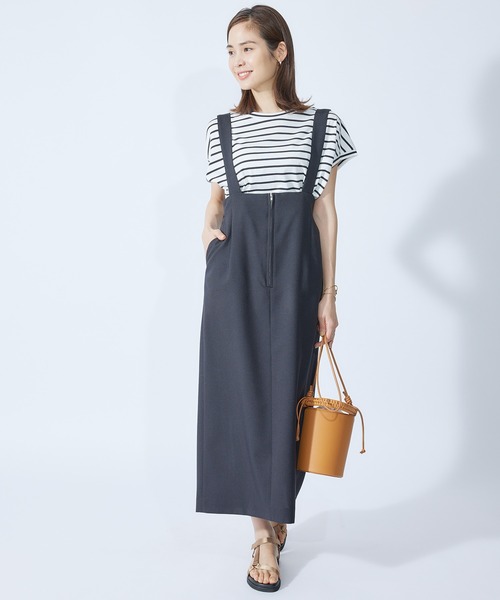 ROPE'（ロペ）の「サスペンダー付きスカート（スカート・レディース・ブラック/ブラウン/ブルー系その他4・38/36）」の2枚目の写真