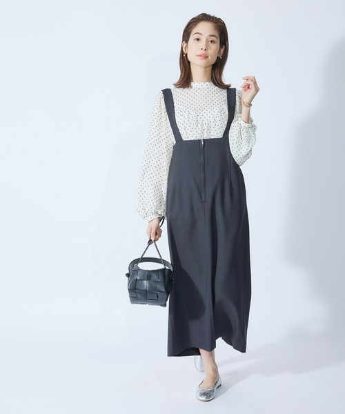 ROPE'（ロペ）の「サスペンダー付きスカート（スカート・レディース・ブラック/ブラウン/ブルー系その他4・38/36）」の5枚目の写真