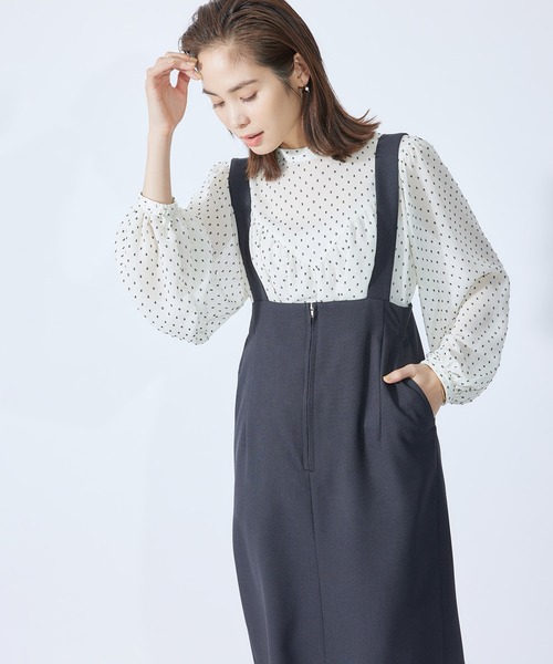 ROPE'（ロペ）の「サスペンダー付きスカート（スカート・レディース・ブラック/ブラウン/ブルー系その他4・38/36）」の7枚目の写真