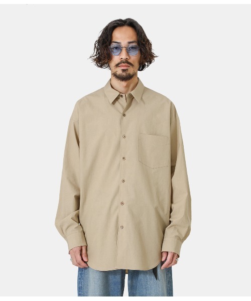 PORT BY ARK（ポートバイアーク）の「PORT BY ARK / ポートバイアーク：Regular Collar Shirt：PO11-SH001[COR]（シャツ/ブラウス・メンズ・グレー/ベージュ・1/2）」の19枚目の写真
