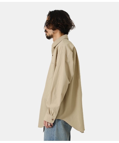 PORT BY ARK（ポートバイアーク）の「PORT BY ARK / ポートバイアーク：Regular Collar Shirt：PO11-SH001[COR]（シャツ/ブラウス・メンズ・グレー/ベージュ・1/2）」の18枚目の写真