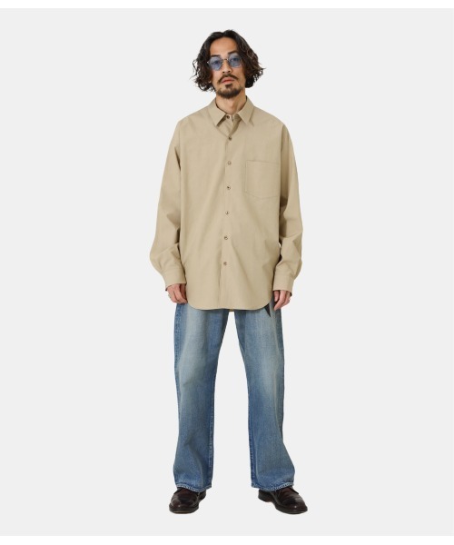 PORT BY ARK（ポートバイアーク）の「PORT BY ARK / ポートバイアーク：Regular Collar Shirt：PO11-SH001[COR]（シャツ/ブラウス・メンズ・グレー/ベージュ・1/2）」の16枚目の写真