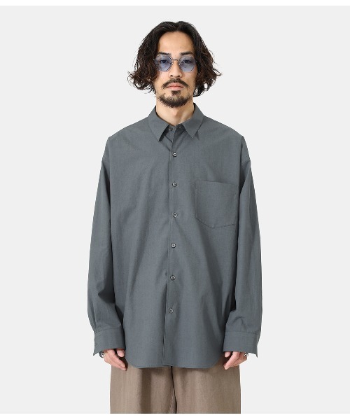 PORT BY ARK（ポートバイアーク）の「PORT BY ARK / ポートバイアーク：Regular Collar Shirt：PO11-SH001[COR]（シャツ/ブラウス・メンズ・グレー/ベージュ・1/2）」の8枚目の写真