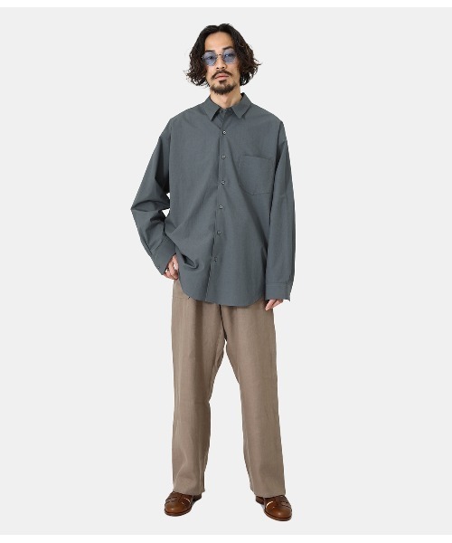 PORT BY ARK（ポートバイアーク）の「PORT BY ARK / ポートバイアーク：Regular Collar Shirt：PO11-SH001[COR]（シャツ/ブラウス・メンズ・グレー/ベージュ・1/2）」の5枚目の写真