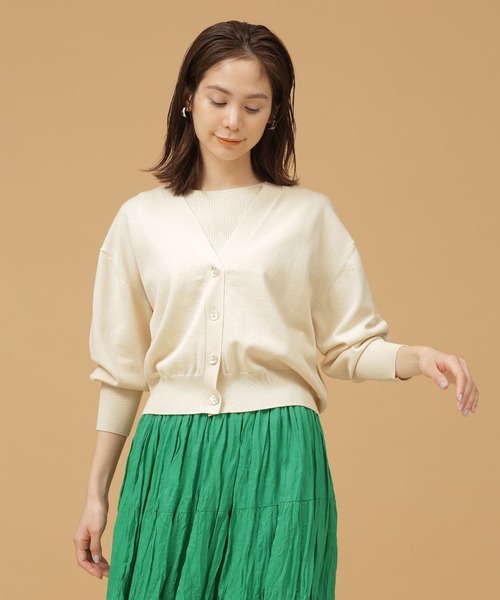 GIZA強撚コットンリブニットノースリーブ