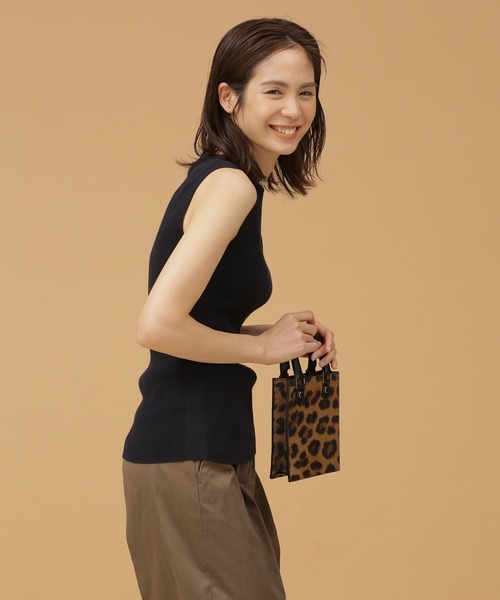 GIZA強撚コットンリブニットノースリーブ