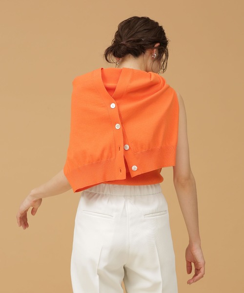 GIZA強撚コットンリブニットノースリーブ