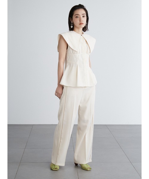 LILY BROWN（リリーブラウン）の「ハイウエストラインパンツ（その他パンツ・レディース・ネイビー/オレンジ/アイボリー・1/0）」の7枚目の写真