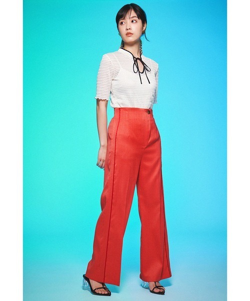 LILY BROWN（リリーブラウン）の「ハイウエストラインパンツ（その他パンツ・レディース・ネイビー/オレンジ/アイボリー・1/0）」の5枚目の写真