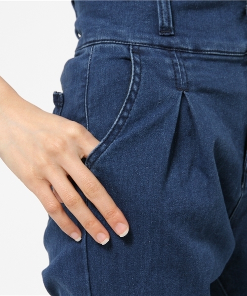 WEGO（ウィゴー）の「WEGO/デニムタックパンツ（デニムパンツ・レディース・ホワイト/インディゴブルー/ダークインディゴブルー・FREE）」の9枚目の写真