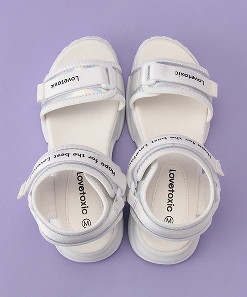 LOVETOXIC（ラブトキシック）の「ボリューム底サンダル（サンダル・キッズ・ブラック/オフホワイト/グリーン・S/M/L）」の14枚目の写真