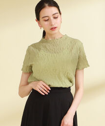 Ray BEAMS | Ray BEAMS / フラワー シュリンク ハーフスリーブ Tシャツ(Tシャツ/カットソー)