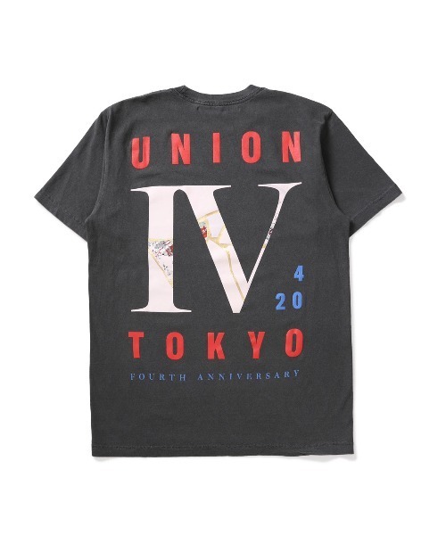 UNION(UNION TOKYO)(ユニオン)の「UNION TOKYO 4th UNION ORIGINAL PLATES TEE ユニオン Tシャツ(Tシャツ/カットソー・メンズ・ホワイト/ブラック・MEDIUM/LARGE/X-LARGE)」の4枚目の写真