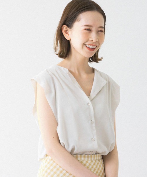 URBAN RESEARCH ROSSO（アーバンリサーチロッソ）の「ラインアートタックスリーブブラウス（シャツ/ブラウス・レディース・ブラック系その他/ホワイト系その他/ブルー系その他・FREE）」の4枚目の写真