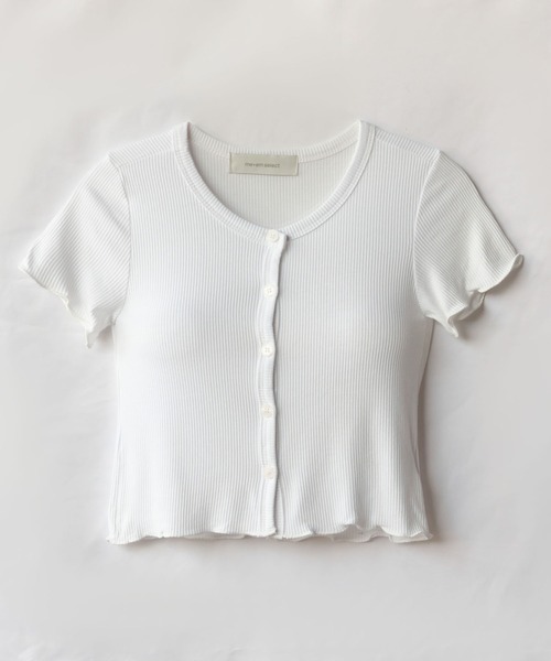 me+em select（ミームセレクト）の「ショート丈リブコンパクトちびTシャツ【韓国製】（Tシャツ/カットソー・レディース・ブラック/グレー/イエロー/アイボリー・FREE）」の7枚目の写真