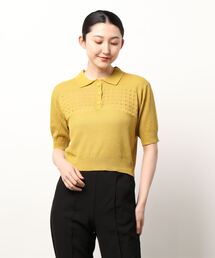 ehka sopo | 襟付透かし編みニット(ニット/セーター)