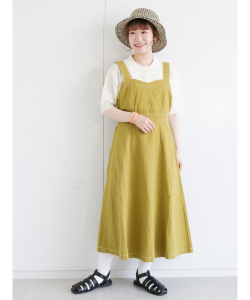 ehka sopo（エヘカソポ）の「襟付透かし編みニット（ニット/セーター・レディース・オフホワイト/イエロー/グリーン・ﾌﾘ-）」の16枚目の写真