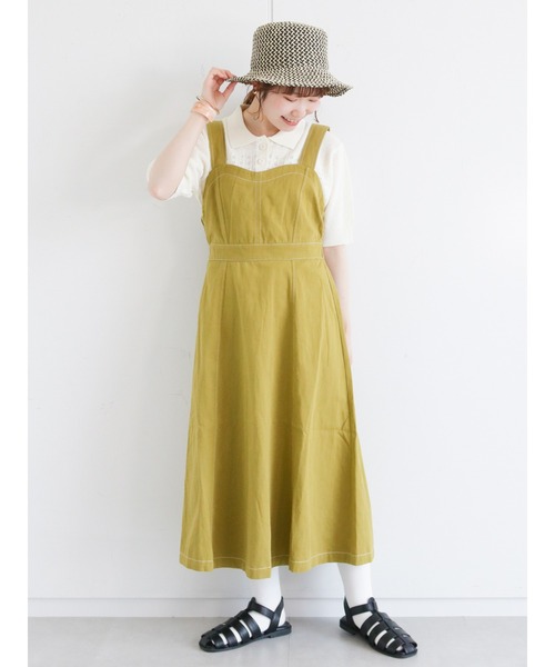 ehka sopo（エヘカソポ）の「襟付透かし編みニット（ニット/セーター・レディース・オフホワイト/イエロー/グリーン・ﾌﾘ-）」の15枚目の写真