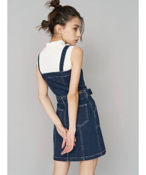 EVRIS（エヴリス）の「ボトルネックノースリトップス（タンクトップ・レディース・ブラック/ホワイト・FREE）」の7枚目の写真