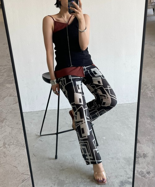 AIC.(エーアイシー)の「【再入荷】幾何学柄シアーストレートパンツ(その他パンツ・レディース・ブラック/ブラウン・FREE)」の15枚目の写真
