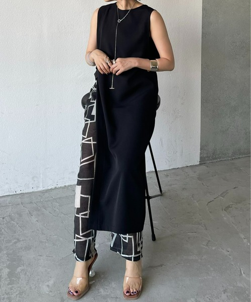 AIC.(エーアイシー)の「【再入荷】幾何学柄シアーストレートパンツ(その他パンツ・レディース・ブラック/ブラウン・FREE)」の8枚目の写真