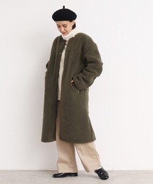 CHILD WOMAN | エコペル リサイクルボア ノーカラBIGコート(ダウンジャケット/コート)