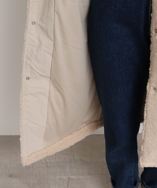 CHILD WOMAN（チャイルドウーマン）の「エコペル リサイクルボア ノーカラBIGコート（ダウンジャケット/コート・レディース・ブラック/ベージュ/カーキ/ピンク・FREE）」の6枚目の写真