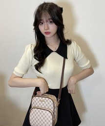 titty＆Co. PETIT by poyo | 【titty&Co. PETIT by POYO】バイカラーリブニットトップス(ニット/セーター)