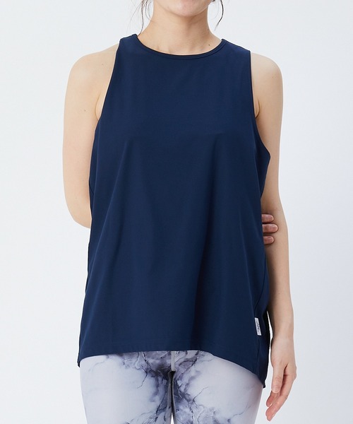 Julier Yoga and Relax(ジュリエヨガアンドリラックス)の「Julier プライムフレックスラッププルオーバー(Tシャツ/カットソー・レディース・ネイビー/ブラウン/ライトグレー・FREE)」の7枚目の写真
