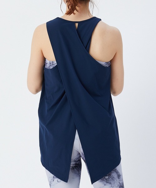 Julier Yoga and Relax(ジュリエヨガアンドリラックス)の「Julier プライムフレックスラッププルオーバー(Tシャツ/カットソー・レディース・ネイビー/ブラウン/ライトグレー・FREE)」の8枚目の写真