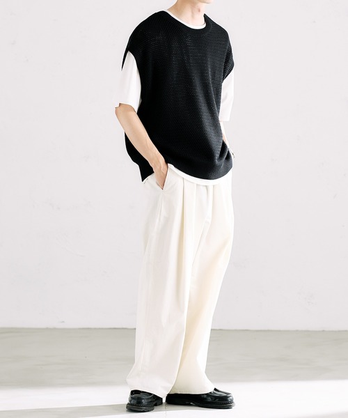 epnok（エプノック）の「クルーネックルーズニットベスト（ベスト・メンズ・ブラック/ブルー/グリーン/ナチュラル・SMALL/MEDIUM/LARGE）」の15枚目の写真