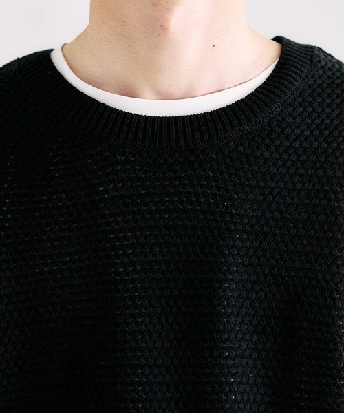 epnok（エプノック）の「クルーネックルーズニットベスト（ベスト・メンズ・ブラック/ブルー/グリーン/ナチュラル・SMALL/MEDIUM/LARGE）」の18枚目の写真