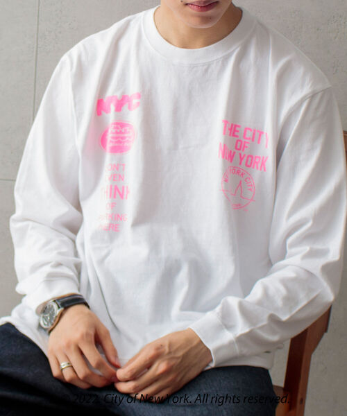 GOOD ROCK SPEED(グッドロックスピード)の「【GOOD ROCK SPEED/グッドロックスピード】NYC (City of NY)ロンT L/S(Tシャツ/カットソー・メンズ・ホワイト/アッシュグレー・M/L)」の3枚目の写真