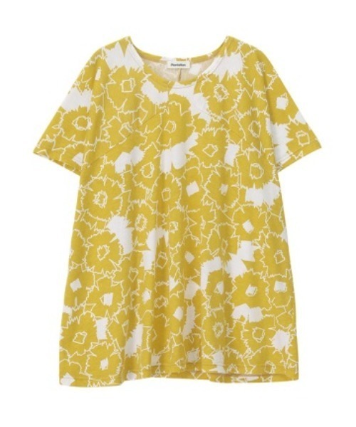 Plantation(プランテーション)の「ラインフラワーPT/カットソートップス / (O)(Tシャツ/カットソー・レディース・ブルー/イエロー・M size)」の1枚目の写真