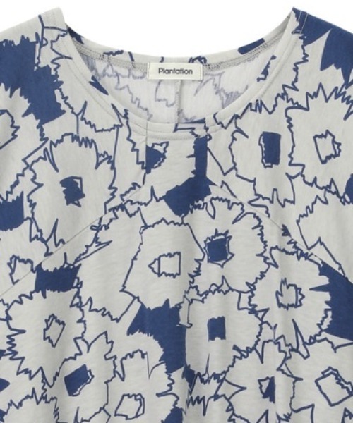 Plantation(プランテーション)の「ラインフラワーPT/カットソートップス / (O)(Tシャツ/カットソー・レディース・ブルー/イエロー・M size)」の4枚目の写真