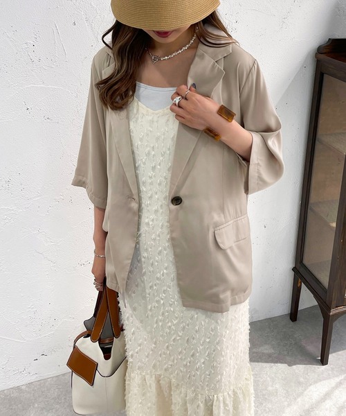 apres jour mignon（アプレジュールミニョン）の「シアーキャミワンピース【ZOZOTOWN限定アイテム】（ワンピース・レディース・アイボリー/ブラック・X-LARGE/フリー）」の4枚目の写真