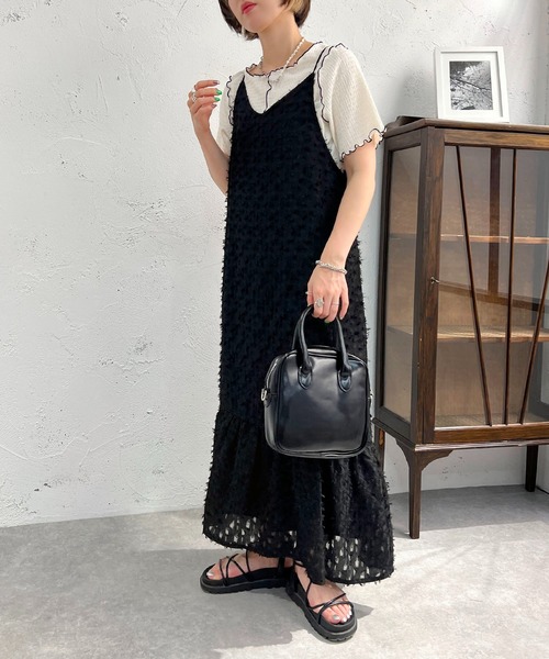 apres jour mignon（アプレジュールミニョン）の「シアーキャミワンピース【ZOZOTOWN限定アイテム】（ワンピース・レディース・アイボリー/ブラック・X-LARGE/フリー）」の10枚目の写真