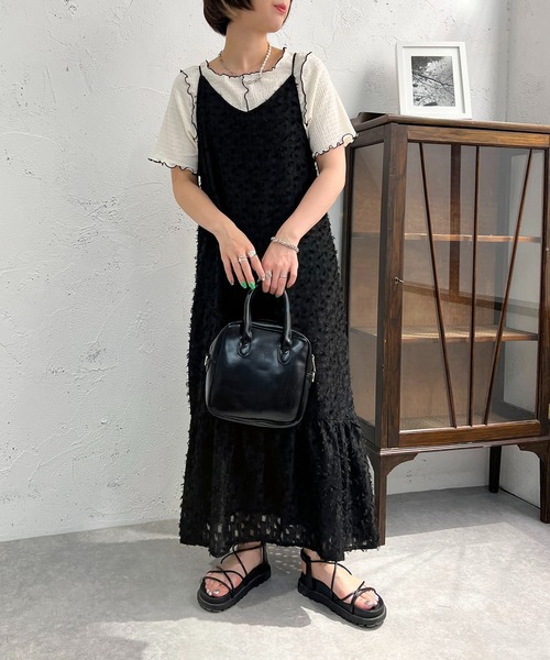 apres jour mignon（アプレジュールミニョン）の「シアーキャミワンピース【ZOZOTOWN限定アイテム】（ワンピース・レディース・アイボリー/ブラック・X-LARGE/フリー）」の11枚目の写真