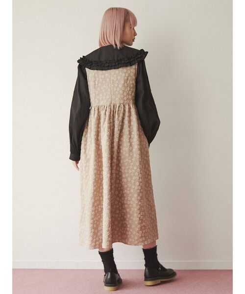 merry jenny（メリージェニー）の「おはなジャガードジャンパーワンピース（ワンピース・レディース・ブラック/ベージュ・FREE）」の6枚目の写真