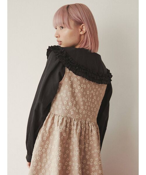 merry jenny（メリージェニー）の「おはなジャガードジャンパーワンピース（ワンピース・レディース・ブラック/ベージュ・FREE）」の9枚目の写真