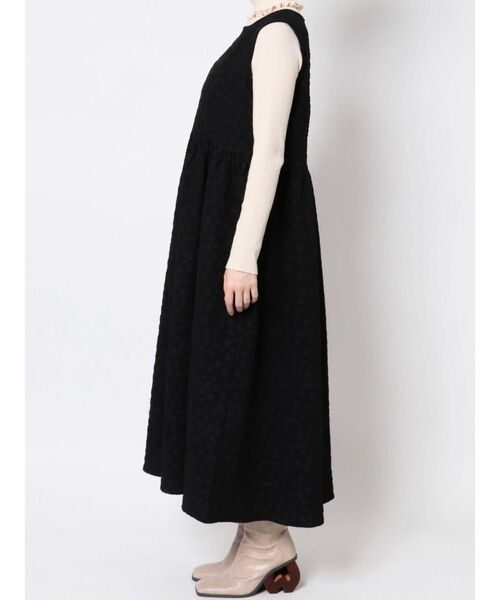 merry jenny（メリージェニー）の「おはなジャガードジャンパーワンピース（ワンピース・レディース・ブラック/ベージュ・FREE）」の16枚目の写真