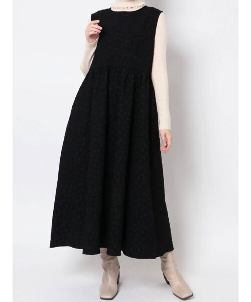 merry jenny（メリージェニー）の「おはなジャガードジャンパーワンピース（ワンピース・レディース・ブラック/ベージュ・FREE）」の22枚目の写真