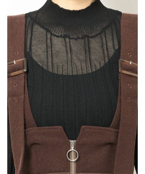 MURUA（ムルーア）の「フロントジップタイトジャンスカ（ジャンパースカート・レディース・ブラック/ブラウン/カーキ・1/2）」の17枚目の写真