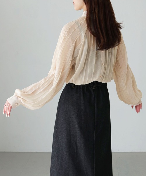 cheriella（シェリエラ）の「【cheriella】WEB限定クリンクルバックデザインラグランブラウス 新色追加（シャツ/ブラウス・レディース・ブラック/グリーン/テラコッタ/アイボリー・M）」の16枚目の写真