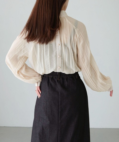 cheriella（シェリエラ）の「【cheriella】WEB限定クリンクルバックデザインラグランブラウス 新色追加（シャツ/ブラウス・レディース・ブラック/グリーン/テラコッタ/アイボリー・M）」の17枚目の写真