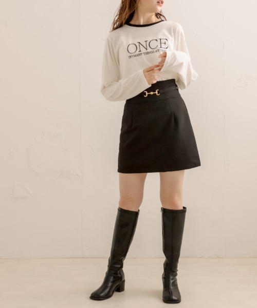 OLIVE des OLIVE（オリーブデオリーブ）の「【WEB限定カラー有】ビットベルト付きタイトミニスカート（スカート・レディース・ブラウン/ダークブラウン/グレー/スミクロ/ブラック・FREE）」の21枚目の写真